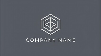 A modern minimalist gray logo template with clean lines, simple shapes, and a subtle gradient effect, ideal for corporate or tech brand identities.