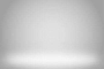 Wall Mural - gray background, abstract 3d grey room studio backdrop, there are spotlights projected onto the floo