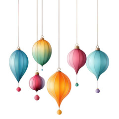 Wall Mural - Festive Colorful Hanging Lanterns Illustration