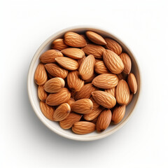 The almonds in the bowl