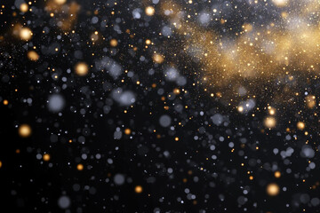 Sticker - The glittering gold and silver particles scattered on the dark background create a dazzling and ethereal effect.The combination of sparkling dots creates the impression of a cosmic scene.AI generated.