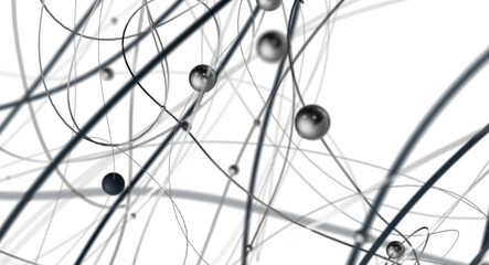Fototapete - Abstract digital background of points and lines. Glowing plexus. Big data. Network or connection.
