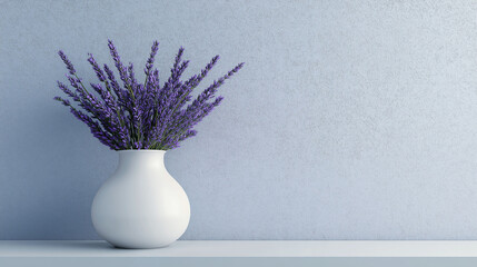 modern vase on the table , on blue background