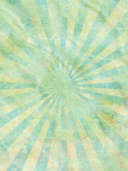 Wall Mural - Old paper with starburst motif. Green tones background in retro style. Best for poster or overlay. 