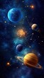 © songwut - A painting of the planets in the solar system with a blue background