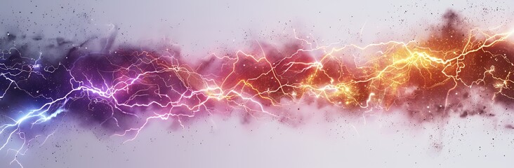 A vibrant display of electric energy with colorful lightning bolts and dynamic movement.