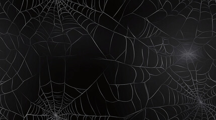 Halloween Seamless pattern background of a spider web texture. on a black background. 