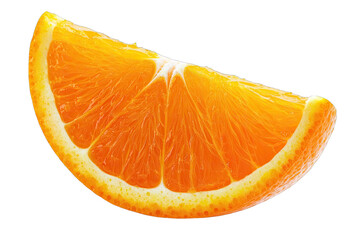 Fresh orange slice with vibrant color and juicy texture, perfect for culinary and health-related compositions.