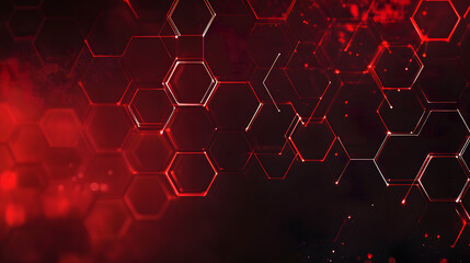 Abstract red technology hexagonal background