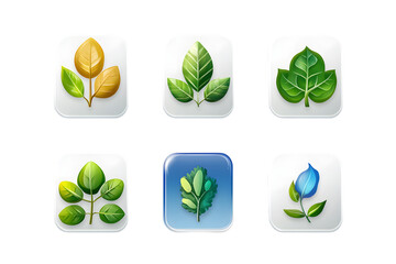 Poster - simplistic environmental icon set with a white background for app navigation