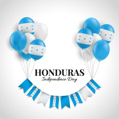 Poster - Honduras Independence Day. Background with balloons. Vector Illustration.
