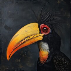 Knobbed Hornbill, Rhyticeros cassidix, from Sulawesi, Indonesia.