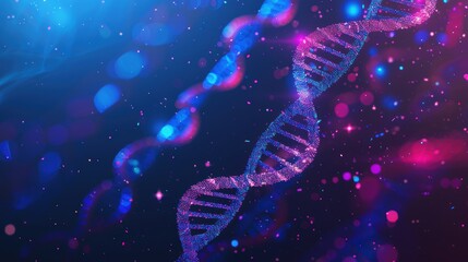 Wall Mural - DNA double helix genetic material. Gene sequencing abstract design. Floating in space background, .science, abstract, biology, biotechnology, molecular, health, genetic