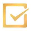 © Baan3d - gold check mark verified box icon vector png