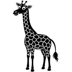  Funny giraffe silhouette art vector illustration