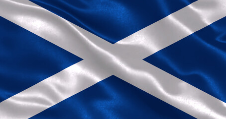 National flag of scotland waving in wind