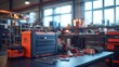 © Thanaporn - Welding machine with tools laid out eside it, ready for the next task, representing the preparation in welding.