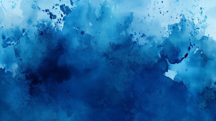 Sticker - Abstract Blue Watercolor Background Texture - A beautiful and abstract watercolor background with shades of blue, representing the sky, water, tranquility, and serenity. It evokes feelings of calmness