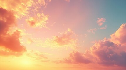 A sky during the magical hour just before sunset, where the light is soft, warm, and golden, casting a gentle glow, beautiful sky, pre-sunset, time transition