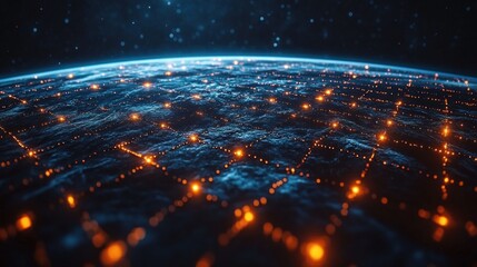 Canvas Print - Digital Earth: A Futuristic Vision of Connectivity