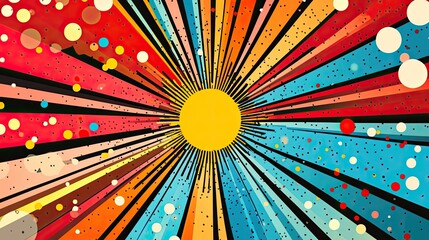 Wall Mural - comic background with dots and burst vector illustration