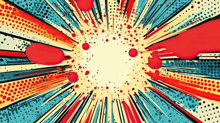 Wall Mural - comic background with dots and burst vector illustration