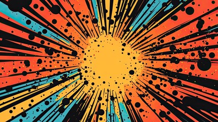 Wall Mural - comic background with dots and burst vector illustration