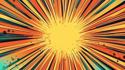 Wall Mural - comic background with dots and burst vector illustration
