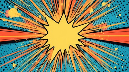 Wall Mural - comic background with dots and burst vector illustration
