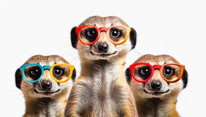 lunettes de vue portée par d'adorables suricates