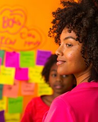 Poster - Diverse Female Students and Teacher in a Vibrant Classroom Setting During Daytime, Emphasizing Engagement and Positive Learning Atmosphere