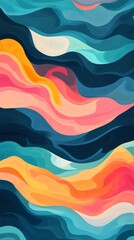 Wall Mural - Abstract colorful waves background flowing in harmony