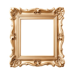 Canvas Print - Vintage Gold Frame isolated on a transparent background 