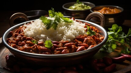 Rajma Chawal Kidney Bean Curry with Rice. Best For Banner, Flyer, and Poster