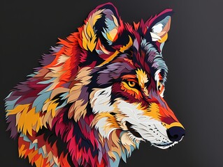 Naklejka na meble Tribal spirit animal wolf tshirt design colorful nature vector illustration