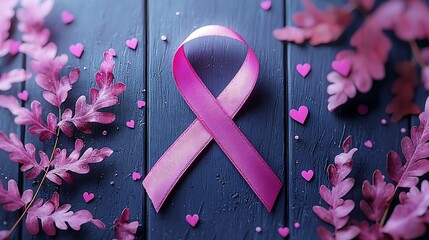 A detailed visual of the breast cancer awareness month calendar, highlighting key events with the pink ribbon as a central theme 