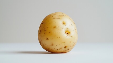 A single potato isolated on a white background 