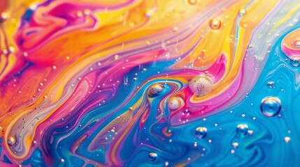 Poster - Colorful abstract background with swirling soap bubble effects