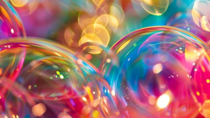Poster - Colorful abstract background with swirling soap bubble effects