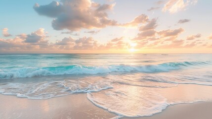 Canvas Print - Tranquil Sunset on a Pristine Beach