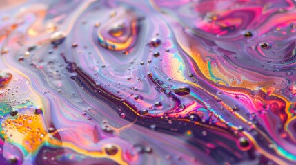 Aufkleber - Iridescent paint textures creating a mesmerizing abstract design