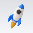© murniati - 3d Realistic Flying rocket vector illustration