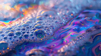Aufkleber - Soap bubble textures blending with vibrant iridescent paints