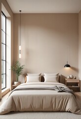 Canvas Print - cozy modern bed room interior design