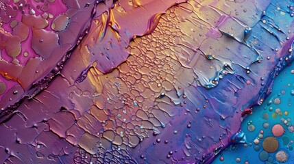 Aufkleber - Vibrant iridescent paint textures blending in abstract patterns