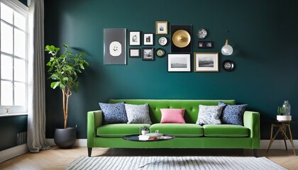 Wall Mural - modern cozy living room interior design