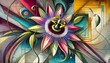© Amir - abstract painting of a passion flower vibrant beauty