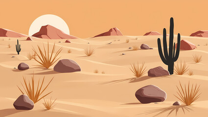 Wall Mural - Desert Serenity with Generative AI