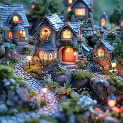 Canvas Print - Enchanted Cottage Village