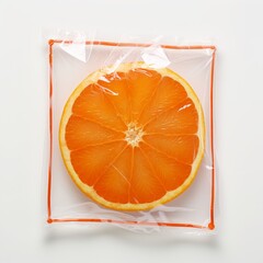 Wall Mural - illustration of orange in plastic bag, Generative ai